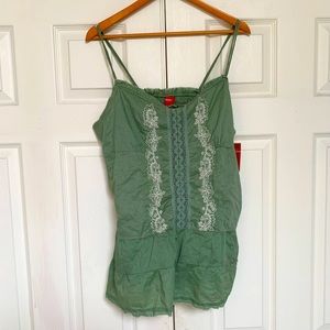 Mossimo Women's Tank Top Braided Straps Green Brand New with Tags